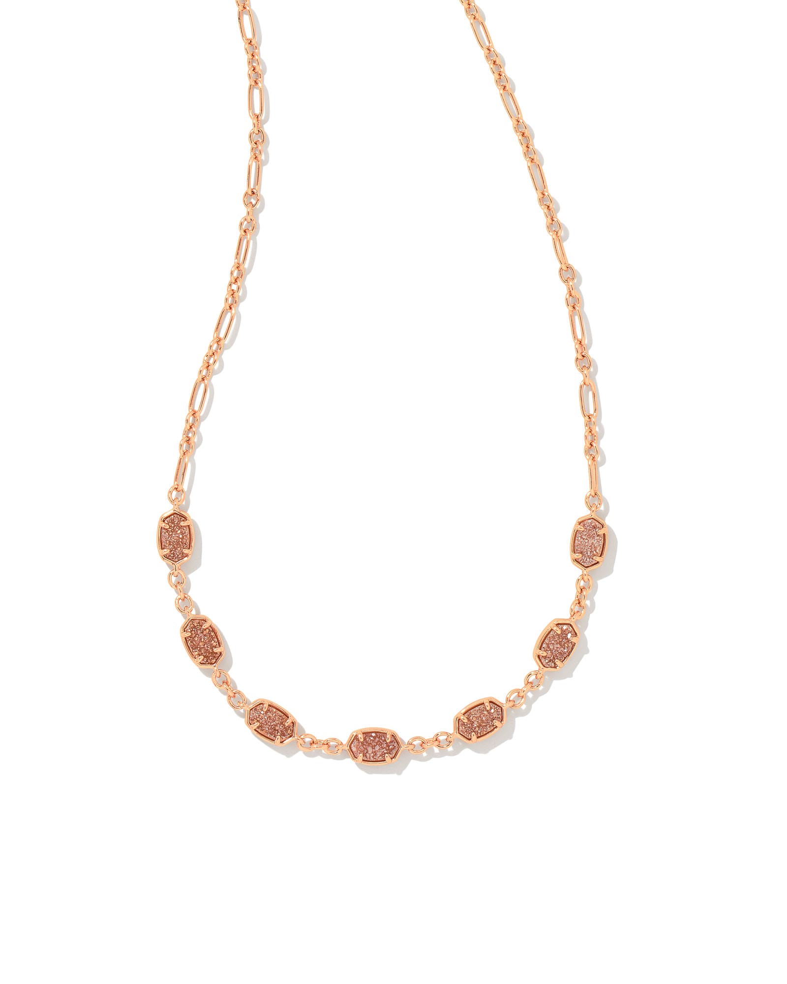 Kendra Scott Emilie Rose Gold Strand Necklace in Sand | Drusy